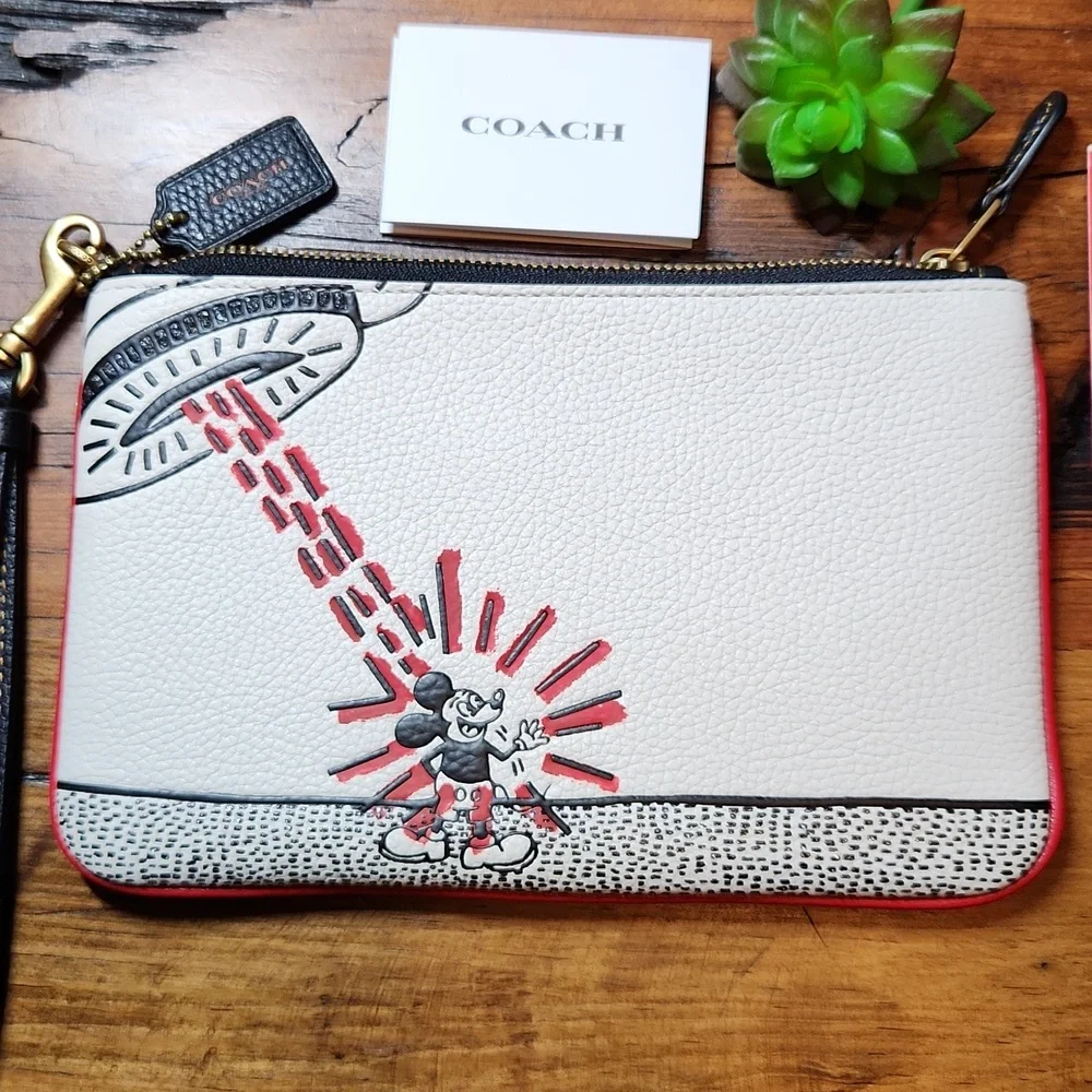 Coach Disney Mickey Mouse X Keith Haring Small Wristlet - Picture 2 of 9